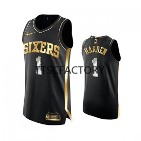Philadelphia 76ers James Harden 1 Nike 2022 Golden Edition Musta Miesten Pelipaidat Swingman